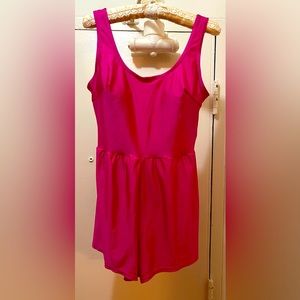 Vintage Hot Pink Swim Romper by Blair, Size 12